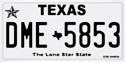 TX license plate DME5853