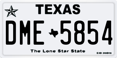 TX license plate DME5854