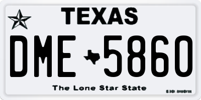 TX license plate DME5860