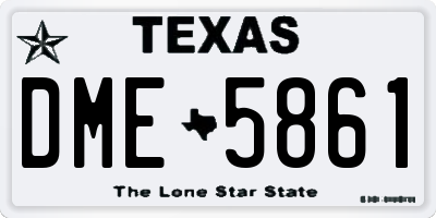 TX license plate DME5861