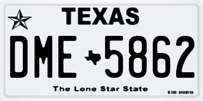 TX license plate DME5862