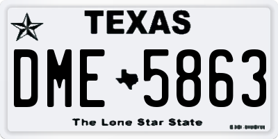 TX license plate DME5863