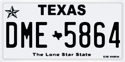 TX license plate DME5864
