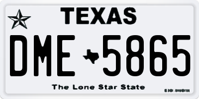 TX license plate DME5865