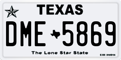 TX license plate DME5869