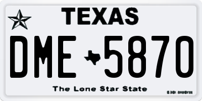 TX license plate DME5870