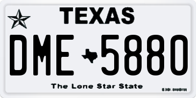 TX license plate DME5880