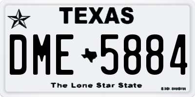 TX license plate DME5884