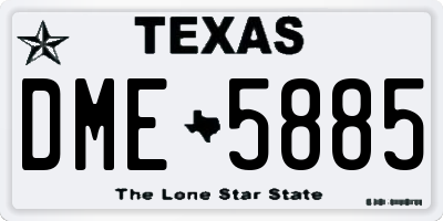 TX license plate DME5885