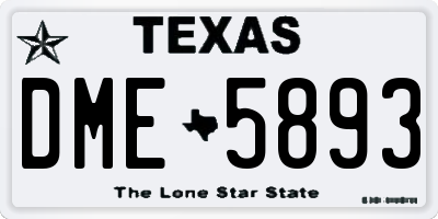 TX license plate DME5893