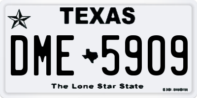 TX license plate DME5909