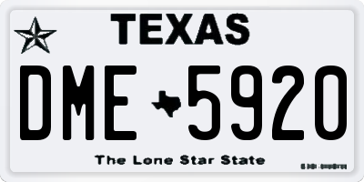 TX license plate DME5920