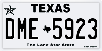 TX license plate DME5923