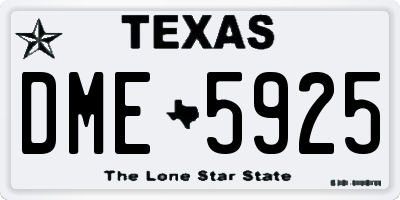 TX license plate DME5925