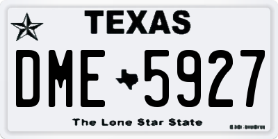 TX license plate DME5927