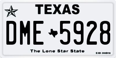 TX license plate DME5928