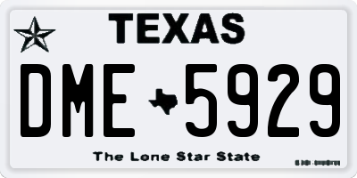 TX license plate DME5929