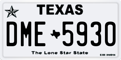 TX license plate DME5930