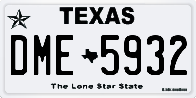 TX license plate DME5932