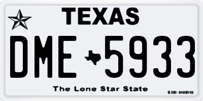 TX license plate DME5933
