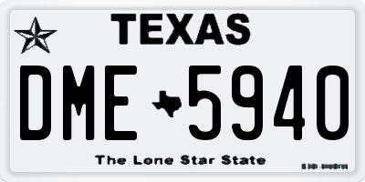 TX license plate DME5940