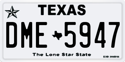 TX license plate DME5947