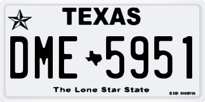 TX license plate DME5951