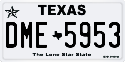 TX license plate DME5953