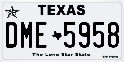 TX license plate DME5958
