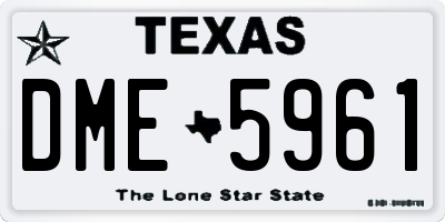 TX license plate DME5961