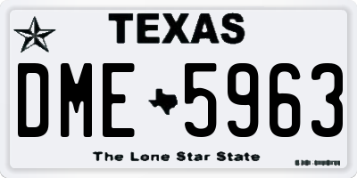 TX license plate DME5963