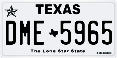 TX license plate DME5965