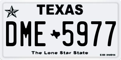 TX license plate DME5977
