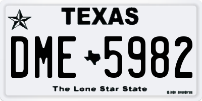 TX license plate DME5982