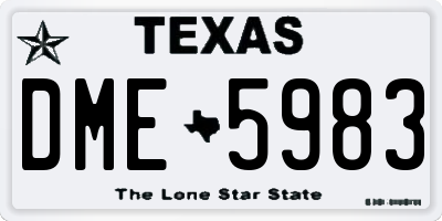 TX license plate DME5983