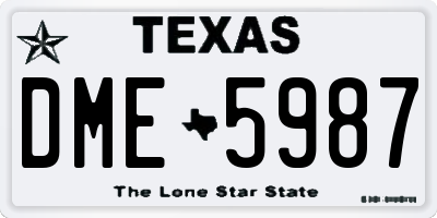 TX license plate DME5987