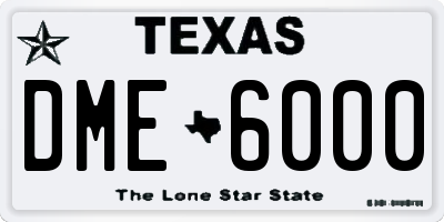 TX license plate DME6000