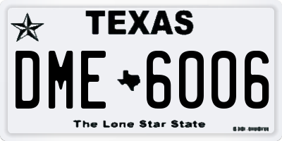 TX license plate DME6006