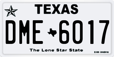 TX license plate DME6017
