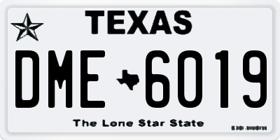 TX license plate DME6019