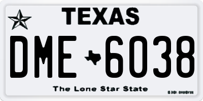 TX license plate DME6038