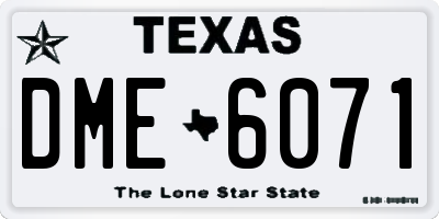 TX license plate DME6071