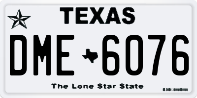 TX license plate DME6076