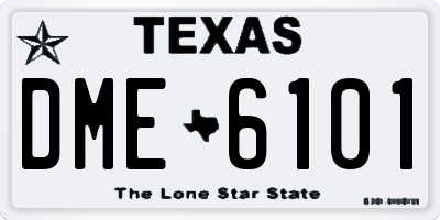 TX license plate DME6101