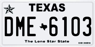 TX license plate DME6103