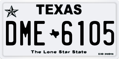 TX license plate DME6105