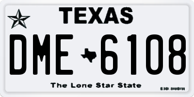 TX license plate DME6108