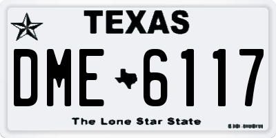 TX license plate DME6117
