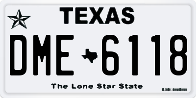 TX license plate DME6118