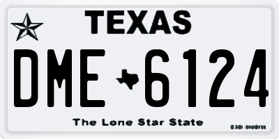 TX license plate DME6124